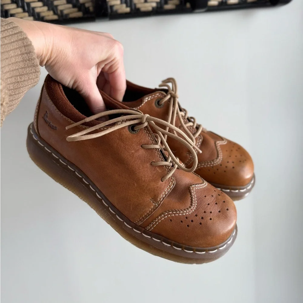 Dr. Martens 11664 Brown Leather Chunky Oxford Boots - Y2K 90s - Women's Size 9 - Picture 3 of 16